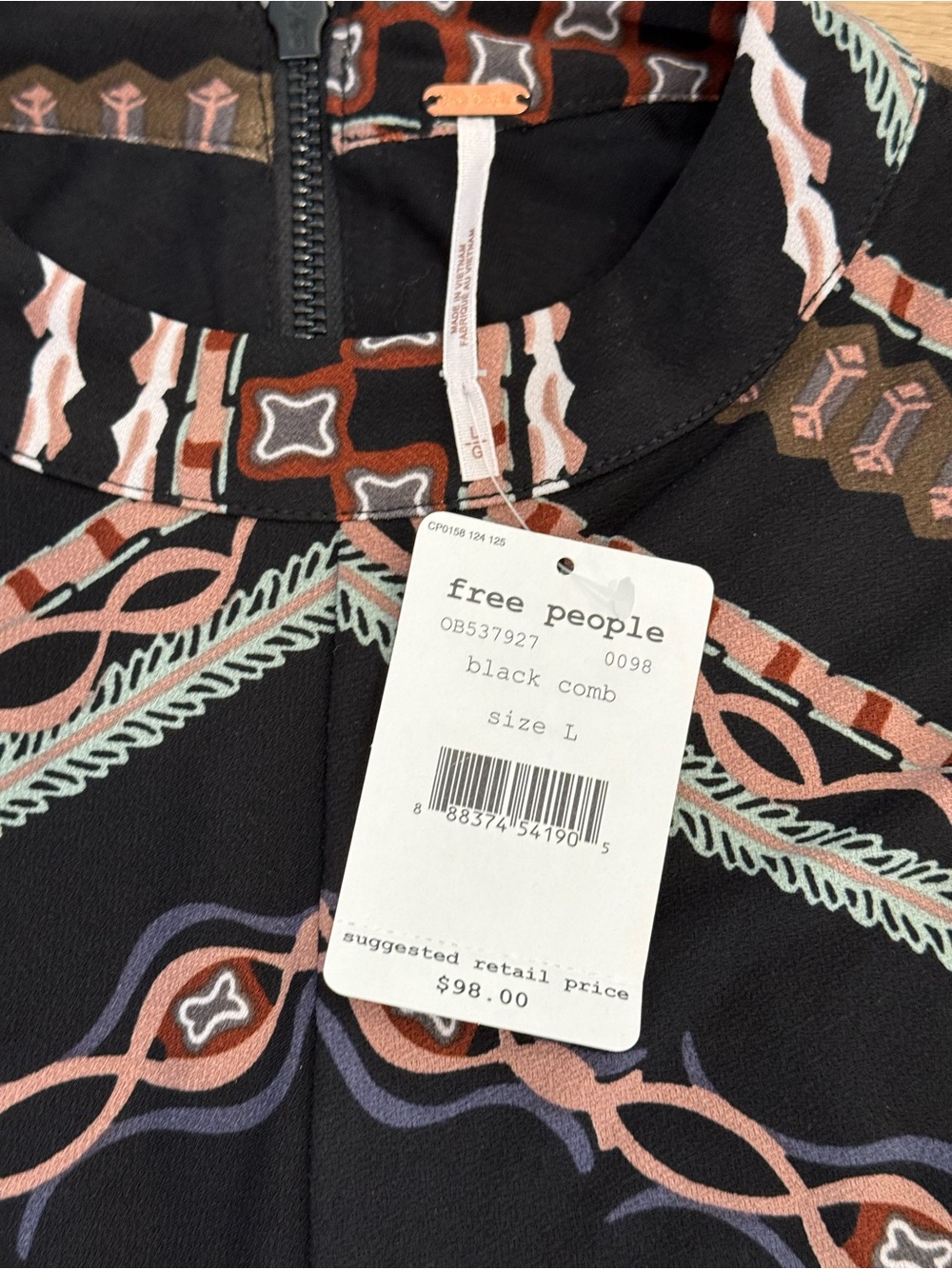 New with tags Free People Stella Black Mini Dress size large - Picture 3 of 6